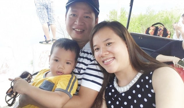 Anh Khanh cùng gia đình nhỏ của mình