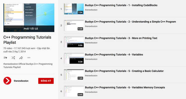 lập trình c++ - học c++ - programming tutorials playlist