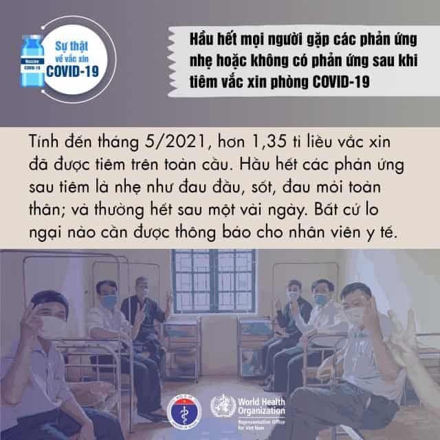 phản ứng sau khi tiêm vaccine covid 19