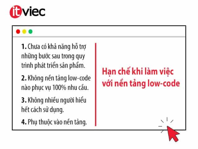 nhược điểm khi làm việc với low code