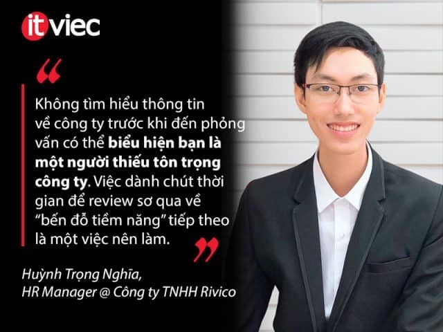 kinh nghiệm phỏng vấn IT - huỳnh trọng nghĩa - hr manager rivico riviu