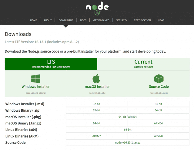 reactjs - npm - nodejs