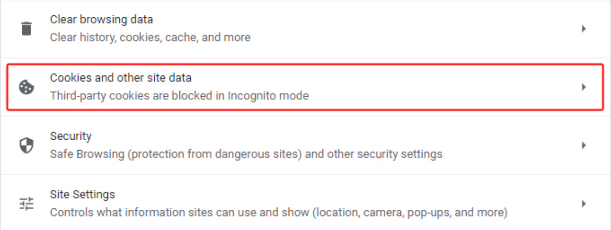 bật cookies trên chrome