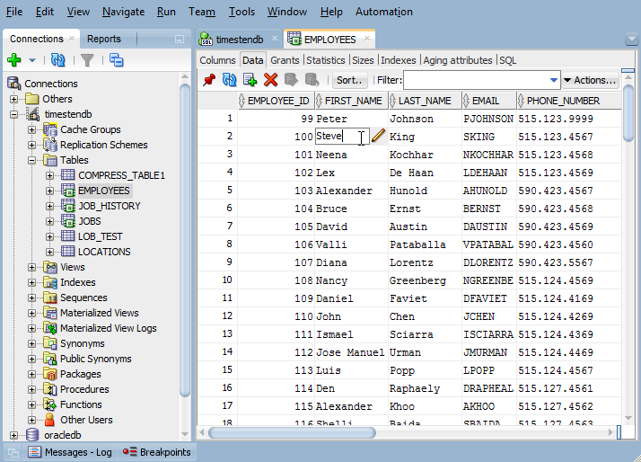 oracle sql developer