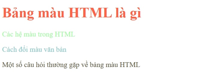 bảng màu html - đổi màu chữ html - itviec blog