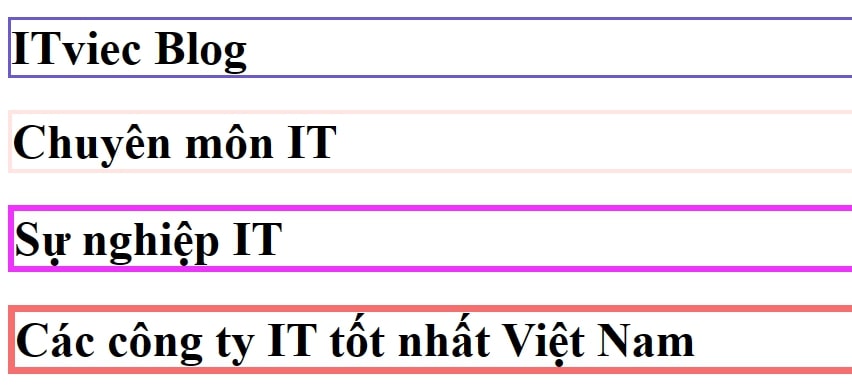 bảng màu html - màu viền html - itviec blog