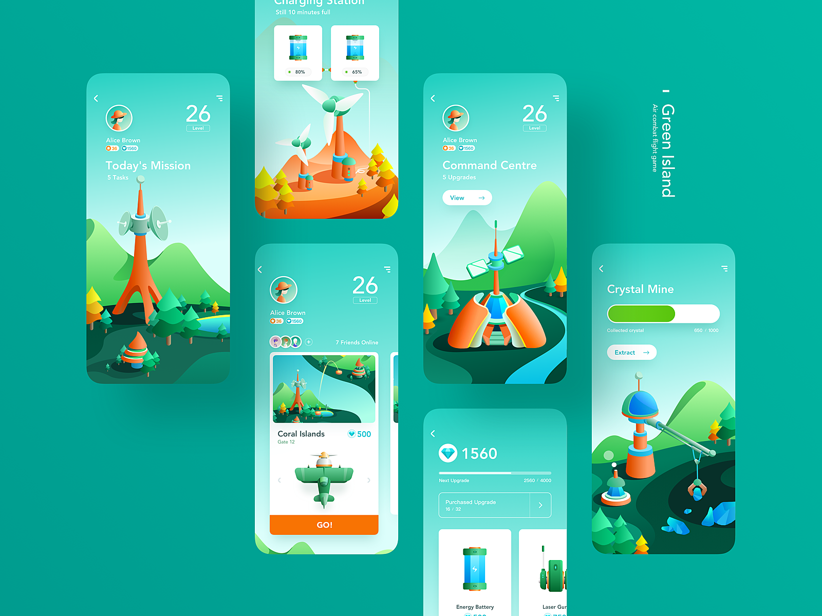 ui ux game - green island