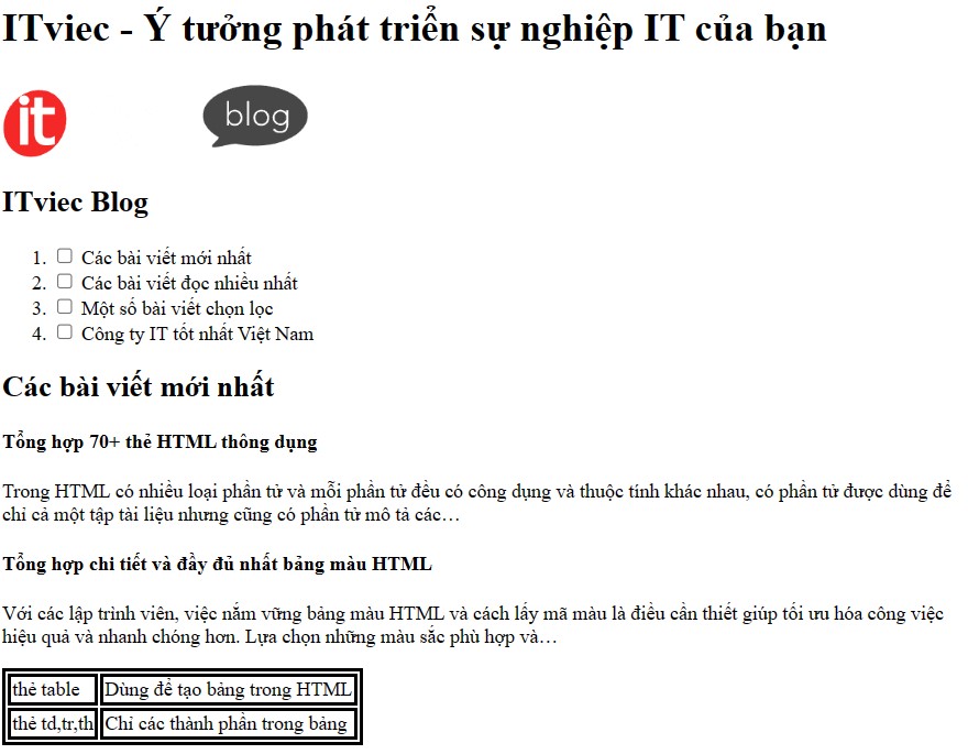 html cơ bản - itviec blog