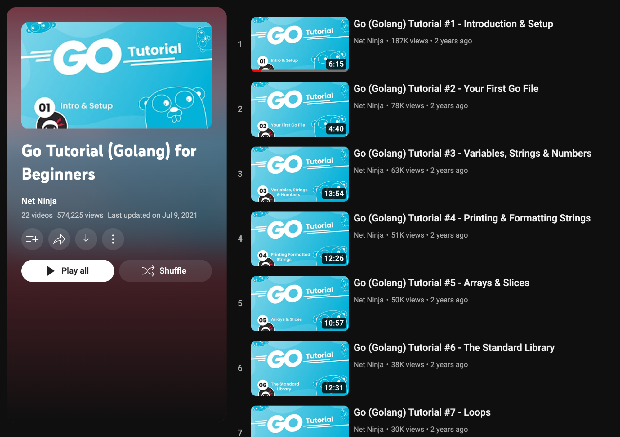 học golang - youtube playlist - itviec blog